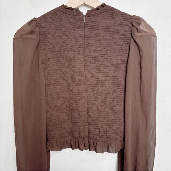 Aritzia Womes Size Small  Tempest Smocked Long Sleeve Crop Blouse - Picture 11 of 13